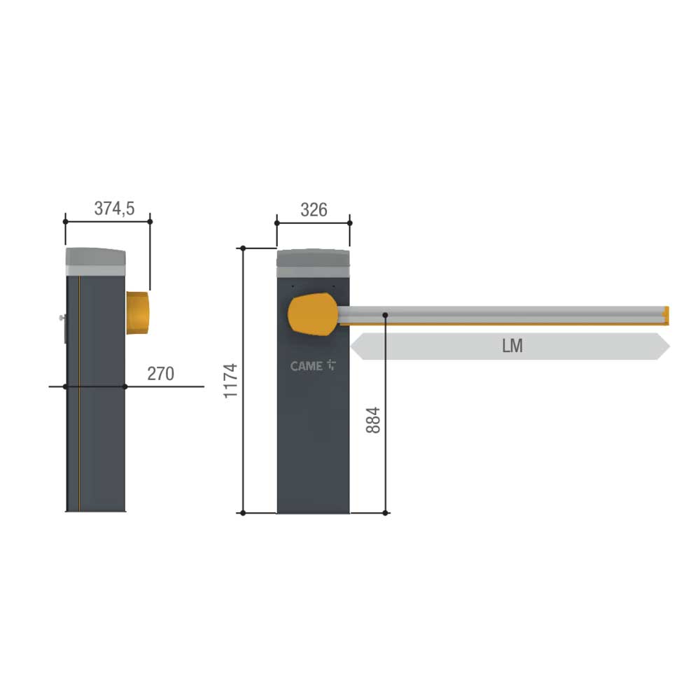 Automatic Barrier Gate Operator CAME PX 13 feet arm